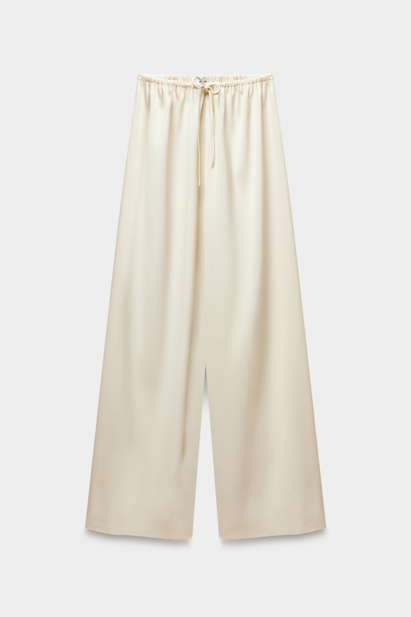 Брюки прямые на кулиске из костюмной ткани REFERT, цвет: молочный, 09-3870/1-2511 купить онлайн