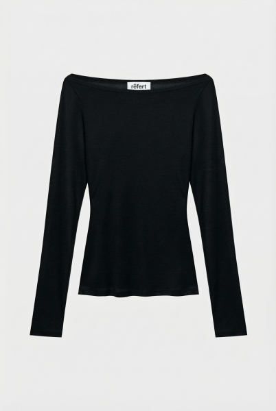 Лонгслив из трикотажа приталенного силуэта REFERT, цвет: Черный, 14-3509/1-2511 купить онлайн