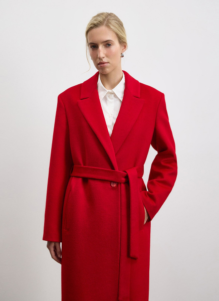 Пальто двубортное ALL WE NEED, цвет: красный,  купить онлайн