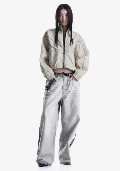 Укороченная трековая куртка KRAKATAU, цвет: Светло-бежевый, Nw78-816 купить онлайн