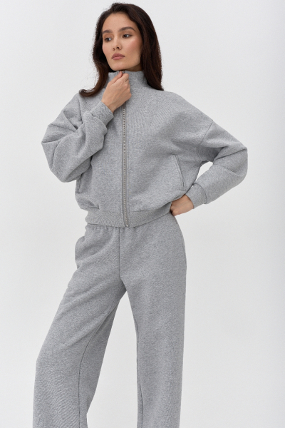 Толстовка на молнии утепленная Ricoco, цвет: серый меланж, 6097/2 купить онлайн Толстовка на молнии утепленная Ricoco, цвет: серый меланж, 6097/2 купить онлайн