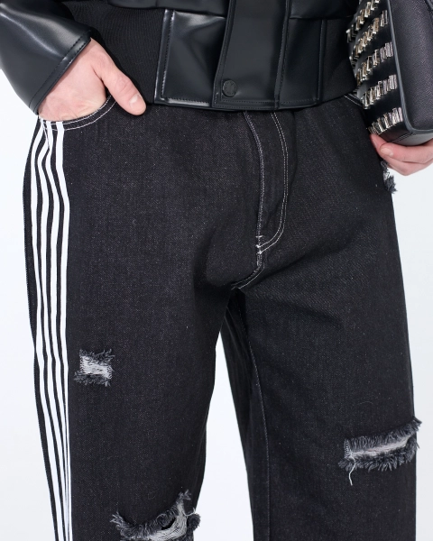 Джинсы с лампасами ASIA ST 71, цвет: Черный, Ast71.jeans-stripes-bl купить онлайн