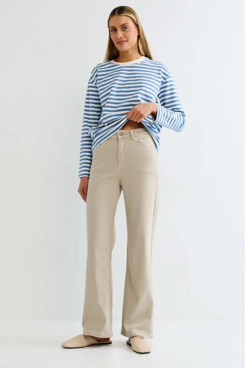 Джинсы прямые Erist store, цвет: бежевый, НФ-00003245 купить онлайн