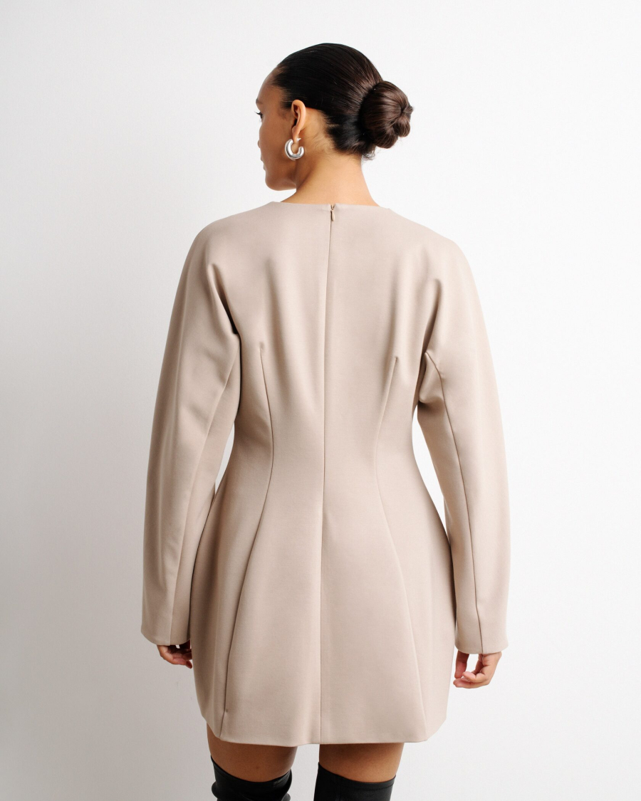 Платье мини джерси Anmuse, цвет: бежевый, RB24А104-BEG купить онлайн