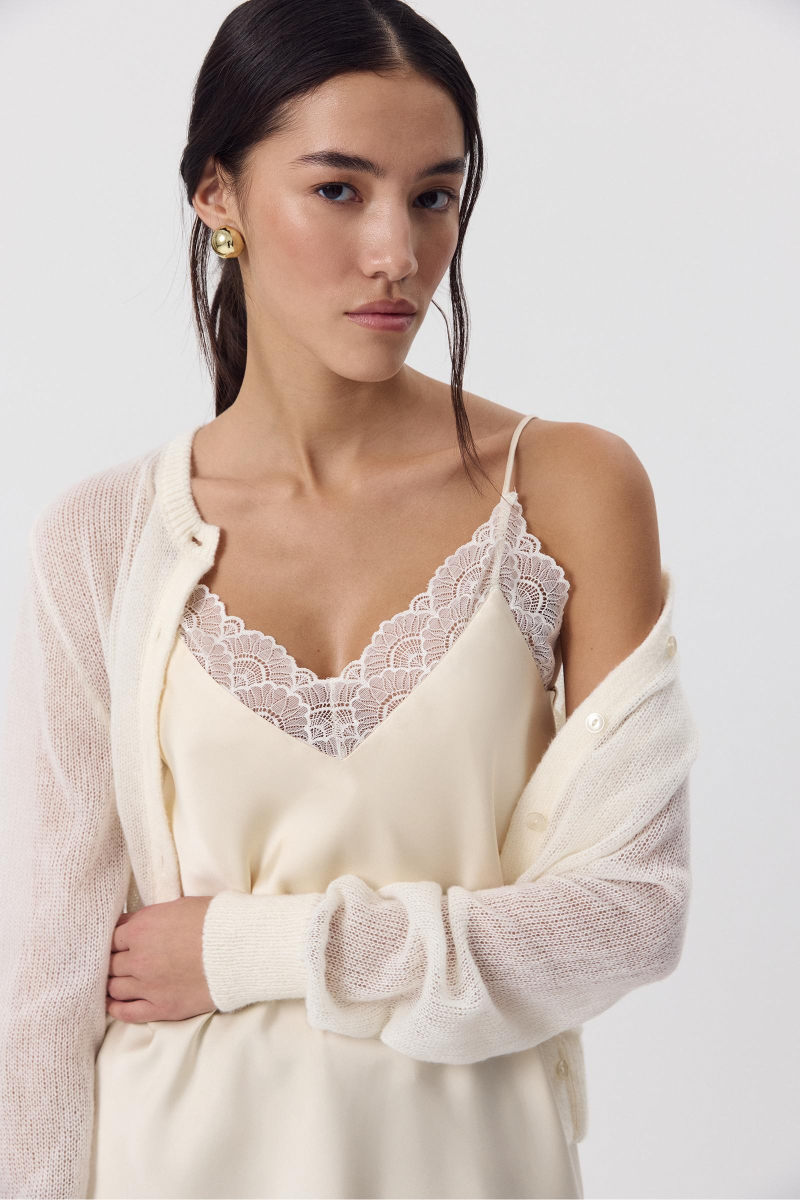 Топ с кружевом Charmstore, цвет: ванильный, 102-43060-113 купить онлайн Топ с кружевом Charmstore, цвет: ванильный, 102-43060-113 купить онлайн