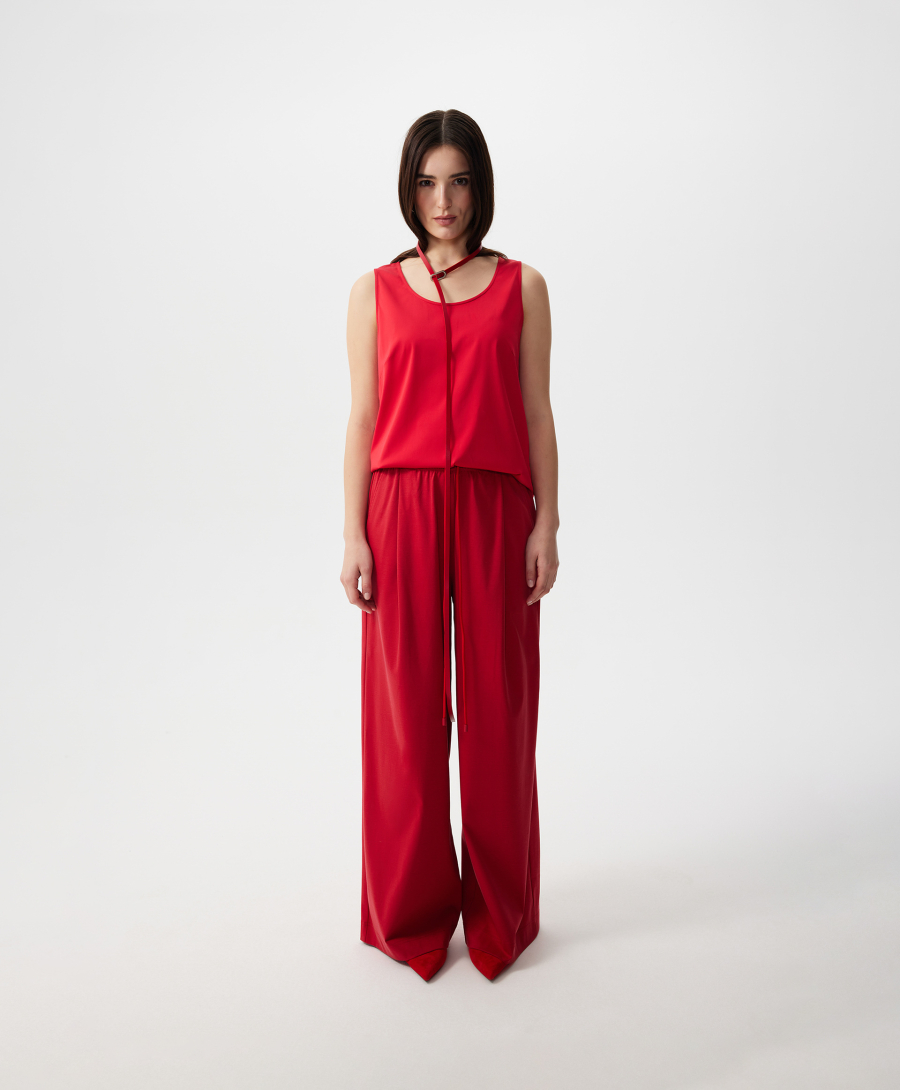 Брюки с поясом на резинке GLVR, цвет: красный, 126G25GAC5603 купить онлайн