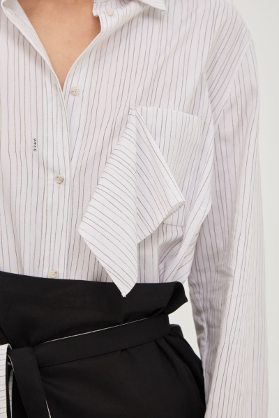 Рубашка мягкая в нарисованную полоску UNKE, цвет: белый, 2601SH001C_WH купить онлайн