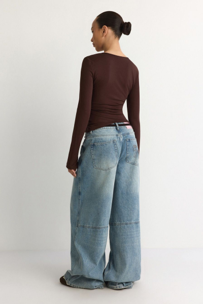 Широкие джинсы TOPTOP, цвет: голубой, TT.036.18482.600 купить онлайн