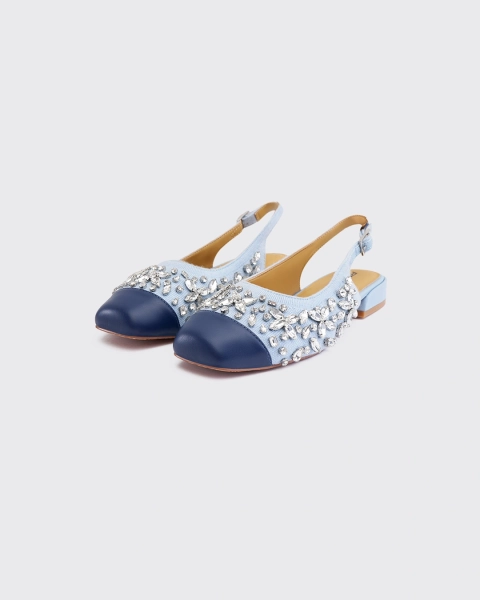 Туфли слингбэк Камни ASIA ST 71, цвет: синий, Ast71.Slingback-blue купить онлайн