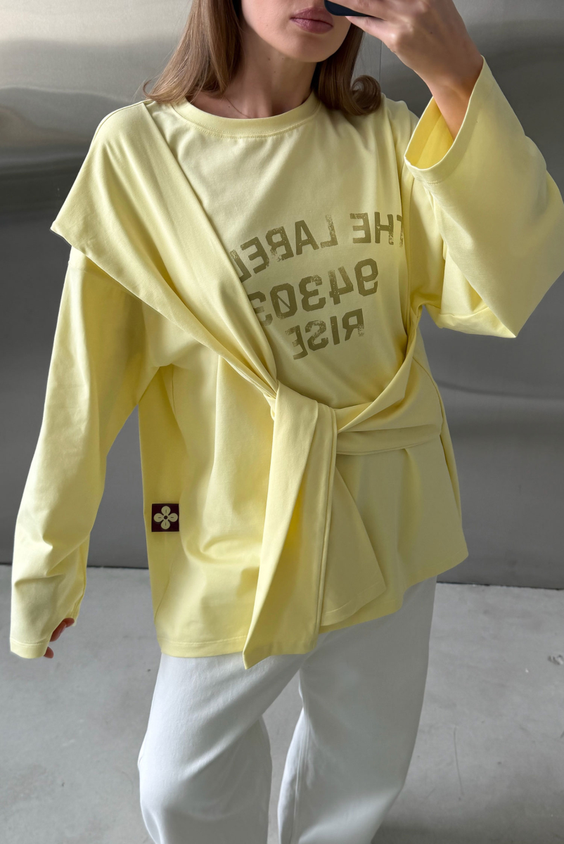 Лонгслив Крест-накрест Label .B, цвет: Желтый,  купить онлайн