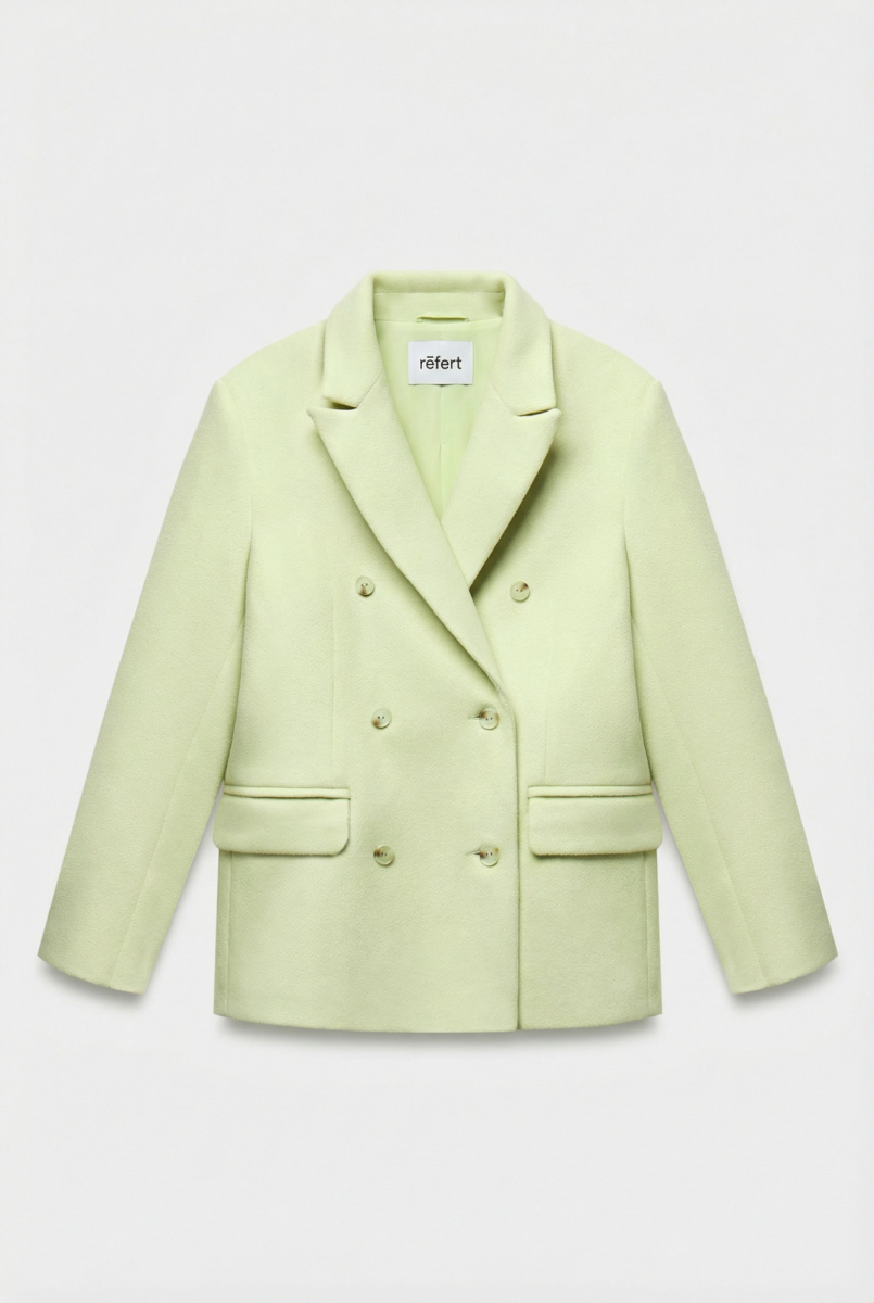 Пальто двубортное прямого силуэта