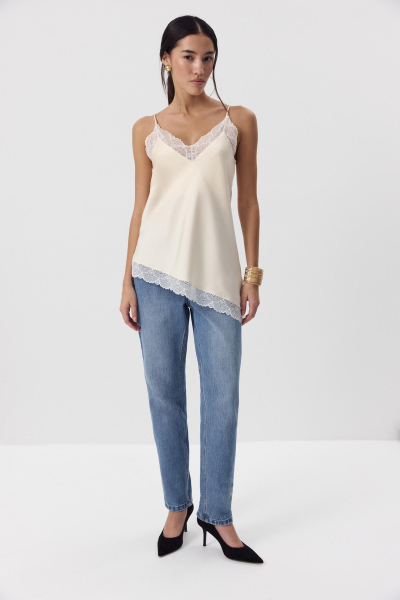 Топ с кружевом Charmstore, цвет: ванильный, 102-43060-113 купить онлайн Топ с кружевом Charmstore, цвет: ванильный, 102-43060-113 купить онлайн