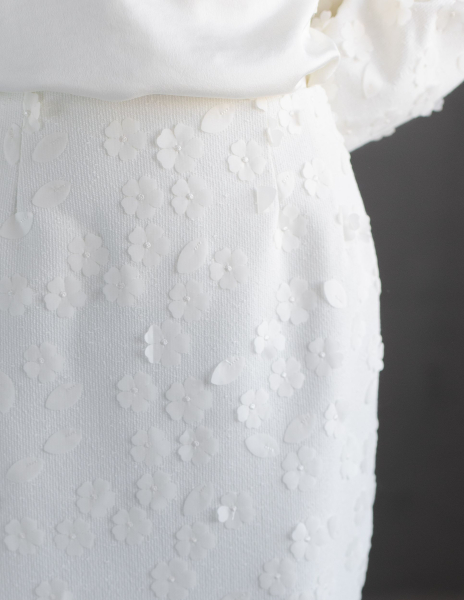 Юбка из твида миди VLVT, цвет: белый, 00-00005376 купить онлайн