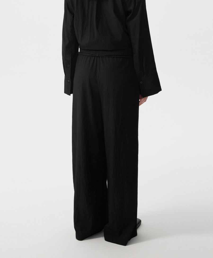 Брюки-палаццо с поясом на резинке GLVR, цвет: Черный, 126G21GAC6324 купить онлайн