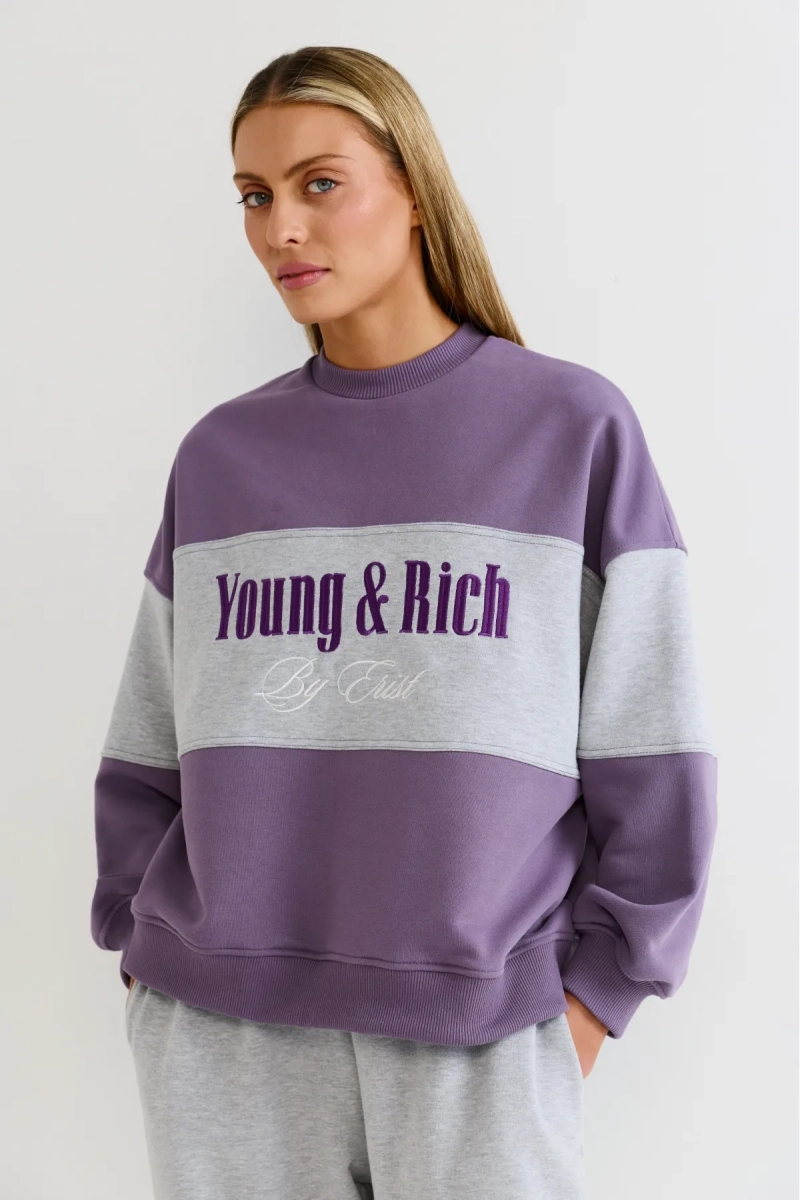 Свитшот в контрастных цветах Erist store, цвет: фиолетовый, НФ-00003173 купить онлайн