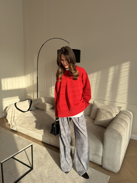 Джемпер из шерсти мериноса VLVT, цвет: красный, 00-00005291 купить онлайн