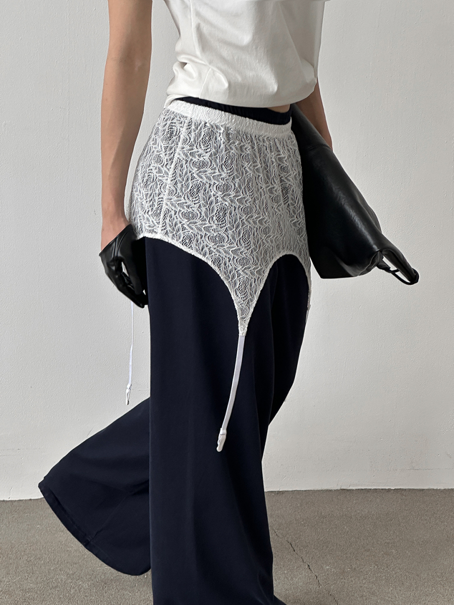 Кружевной пояс асимметричного кроя MIARTLAND, цвет: молочный НФ-00000876 купить онлайн