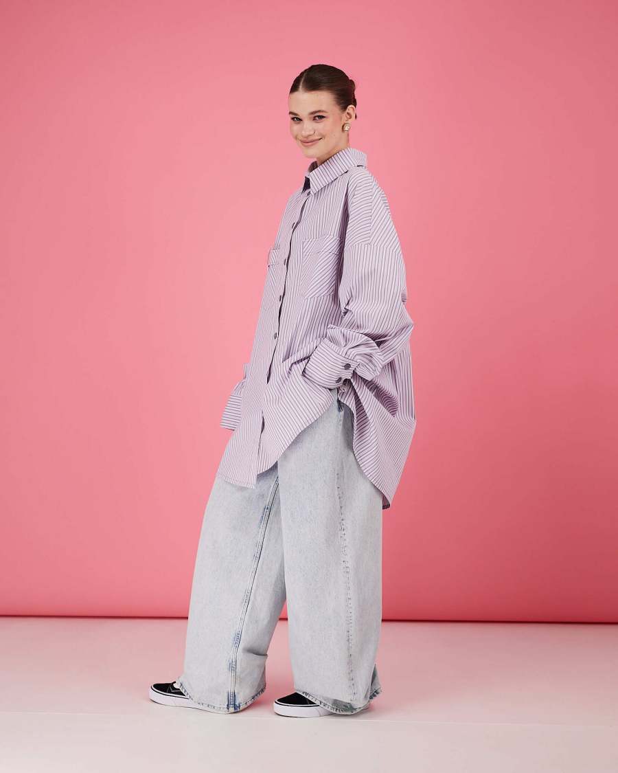 Рубашка макси оверсайз #33 TABOO, цвет: серый, Rub33 купить онлайн