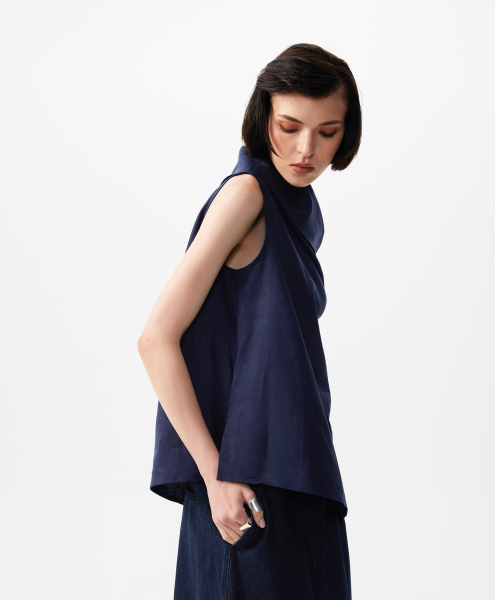 Топ льняной GLVR, цвет: Черный, 126G23GAC2231 купить онлайн