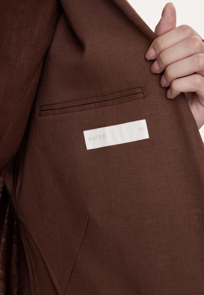 Женский жакет льняной MUTED, цвет: коричневый, 904737.WJKT0001_Brown купить онлайн