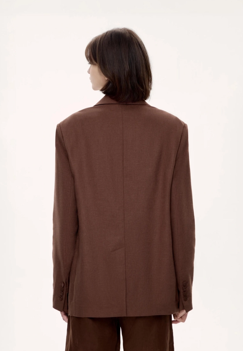 Женский жакет льняной MUTED, цвет: коричневый, 904737.WJKT0001_Brown купить онлайн