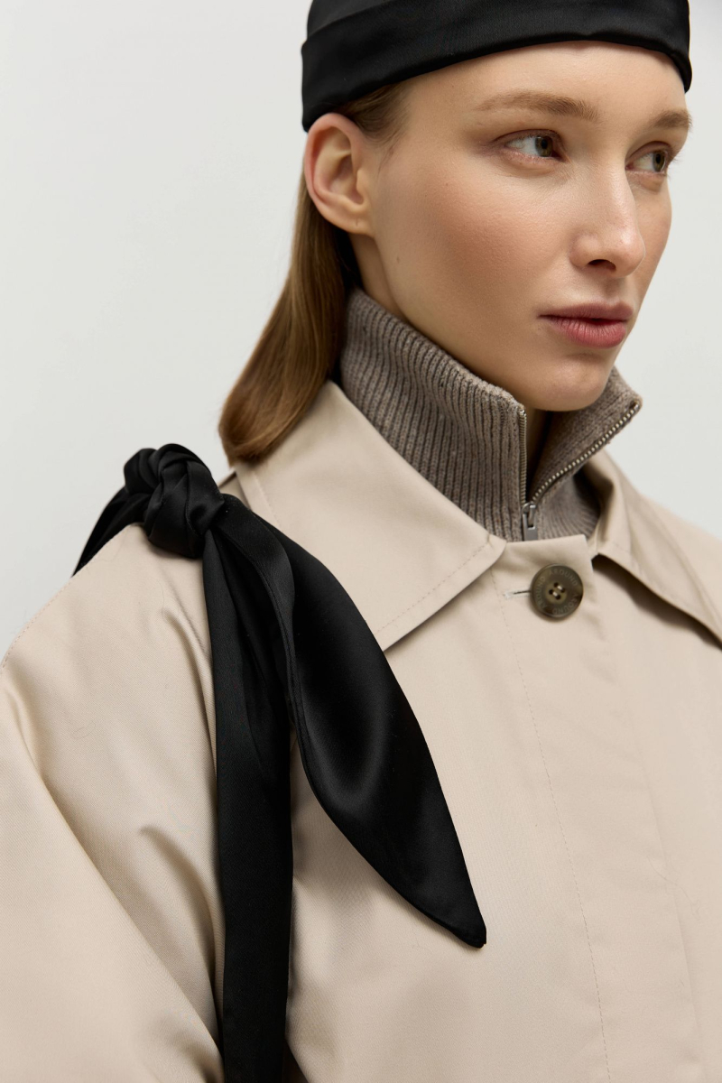 Шопер из атласа AROUND, цвет: Черный 1311_14V01 купить онлайн