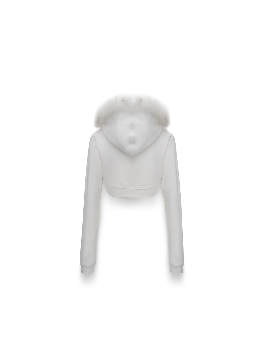 Мини-худи на молнии с мехом ABC, цвет: бежевый, 00-174 купить онлайн