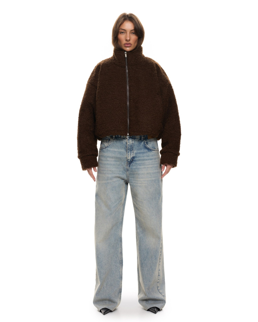 Бомбер из фактурной ткани Suborbia, цвет: коричневый, 005923 купить онлайн