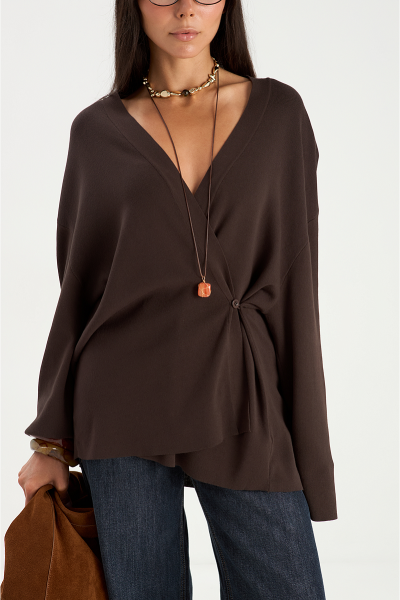 Кардиган на запах MIA AIM, цвет: коричневый, MIA605 купить онлайн