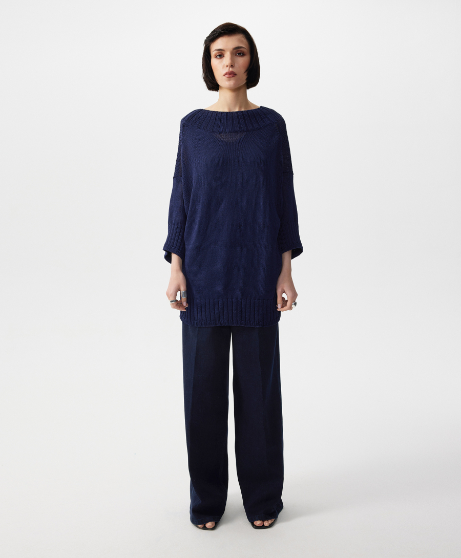 Джемпер оверсайз удлиненный GLVR, цвет: Черный, 126G23GAC3107 купить онлайн