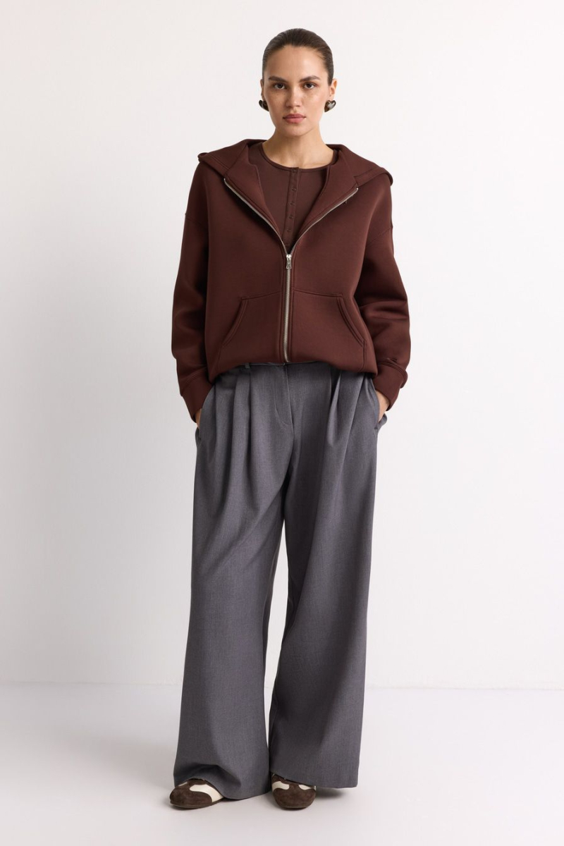 Худи из неопрена на молнии TOPTOP, цвет: коричневый, TT.054.15833.700 купить онлайн