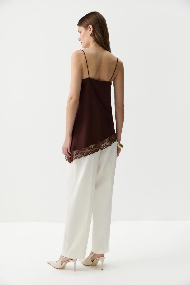 Топ с кружевом Charmstore, цвет: коричневый, 102-43060-550 купить онлайн