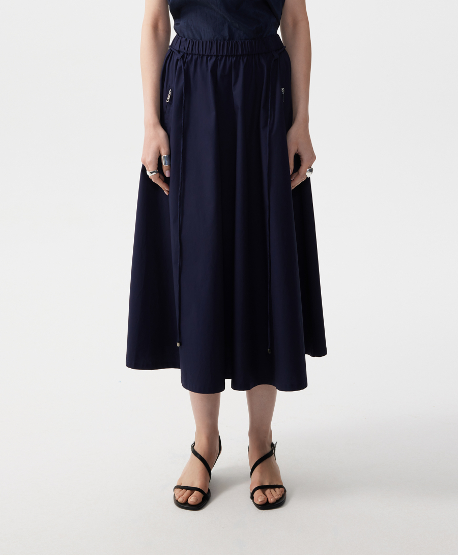 Юбка миди с поясом на резинке GLVR, цвет: Черный, 126G23GAC6107 купить онлайн