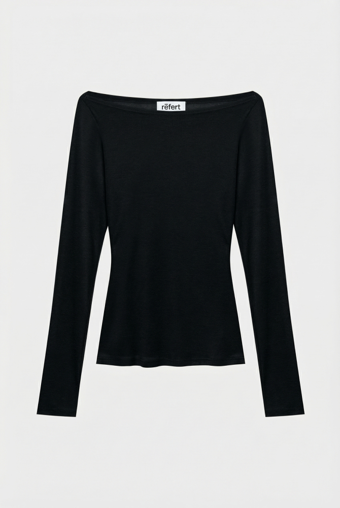 Лонгслив из трикотажа приталенного силуэта