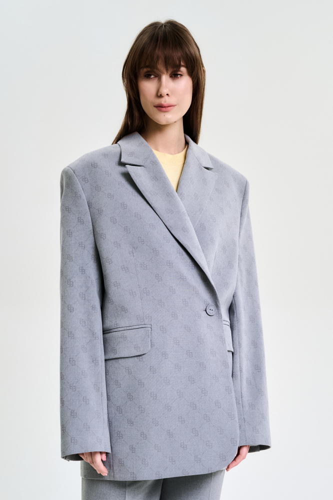 Пиджак объемный с паттерном GREY