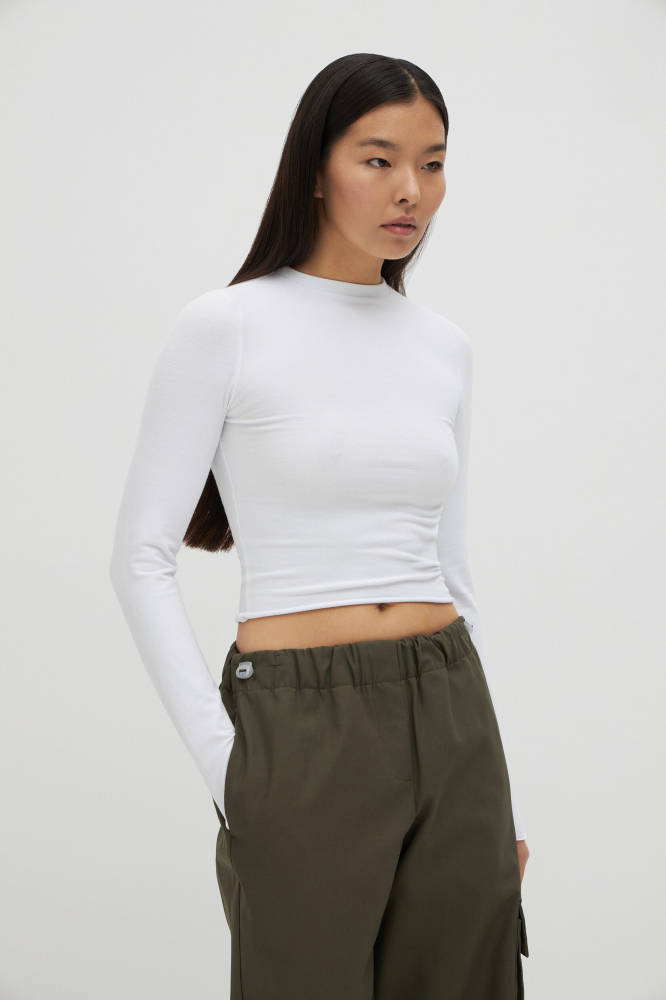 Лонгслив slim white