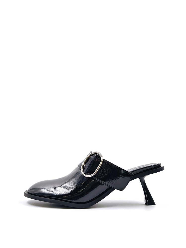 Мюли на каблуке из натуральной кожи