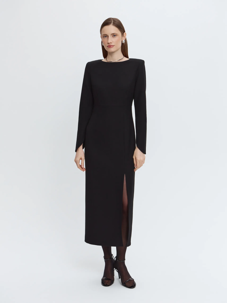 Платье-миди из костюмной ткани