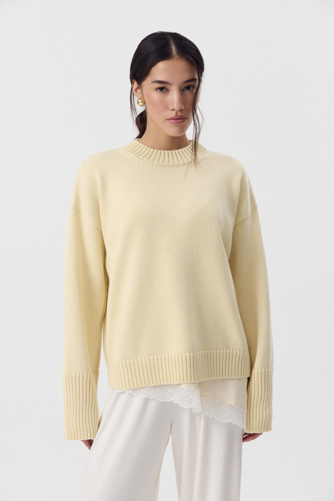 Джемпер из мериносовой шерсти с круглым вырезом