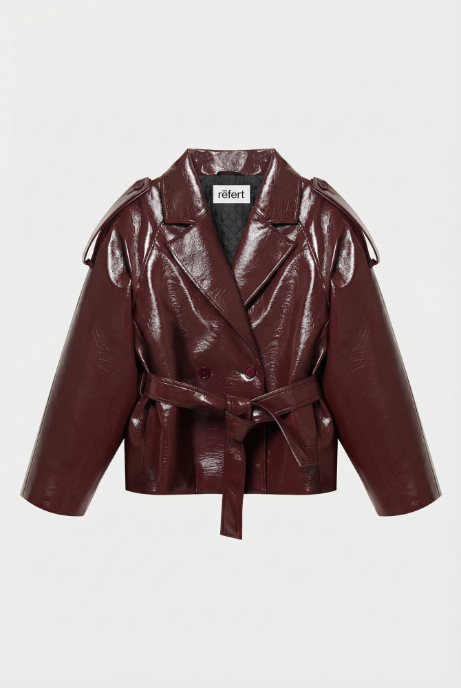 Куртка из эко-кожи с рукавом реглан