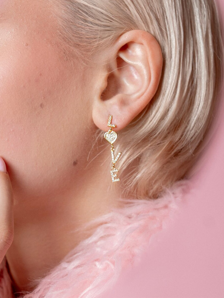 Серьги LOVE gold