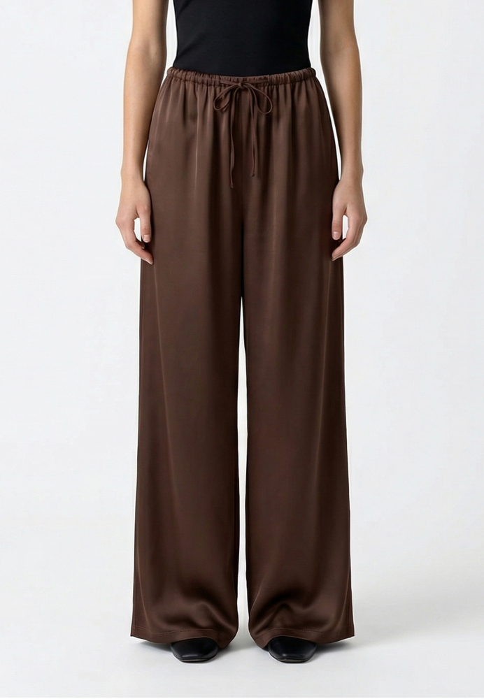 Брюки широкие из сатина
