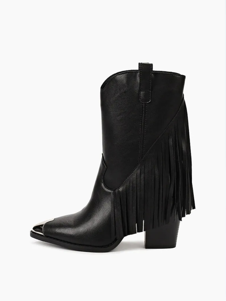 Казаки из натуральной кожи с металлическим носом