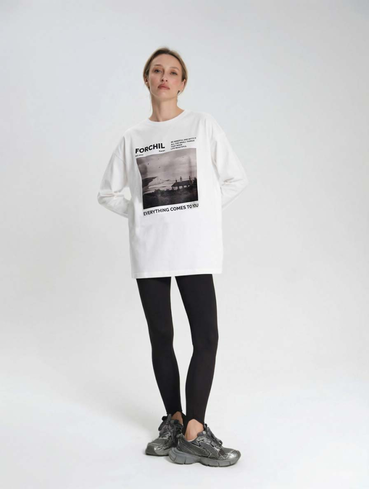 Лонгслив с принтом "Аффирмация"