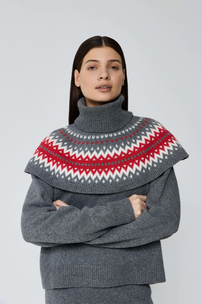 Манишка с узором из смесового кашемира