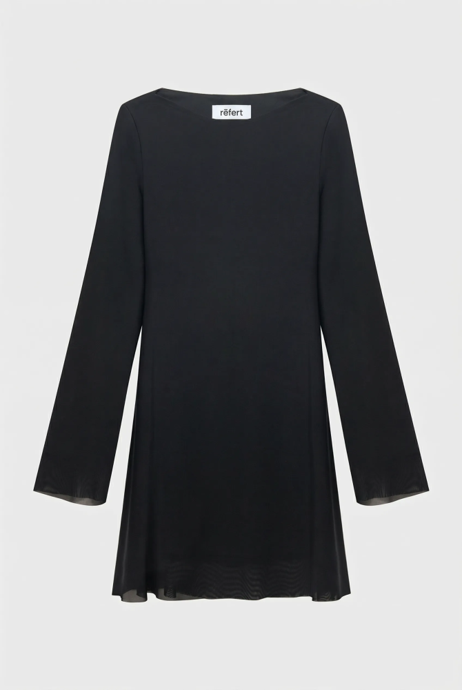 Платье мини из трикотажа