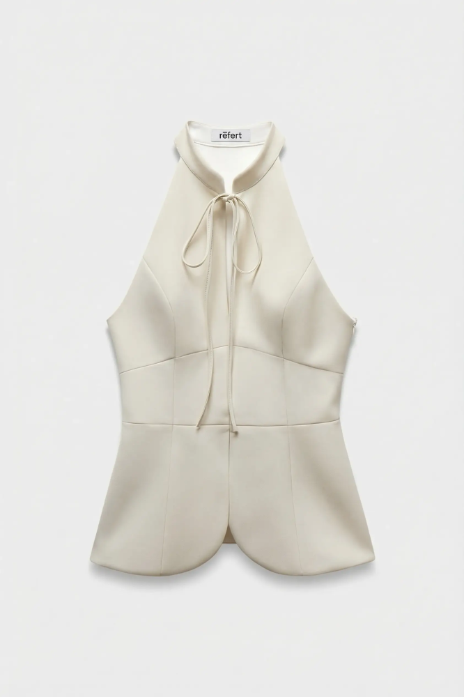 Топ с воротником стойкой