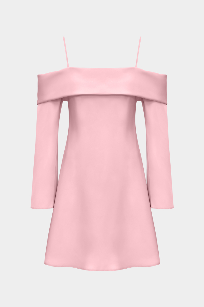Платье из сатина с открытыми плечами