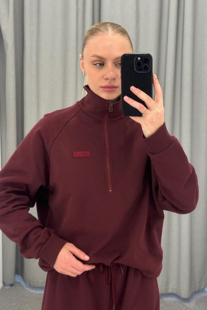 Свитшот на молнии BURGUNDY