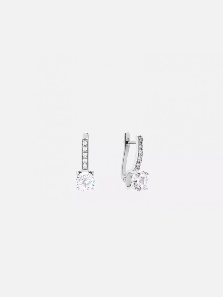 Серьги TOSYA PREMIUM с фианитом diamond